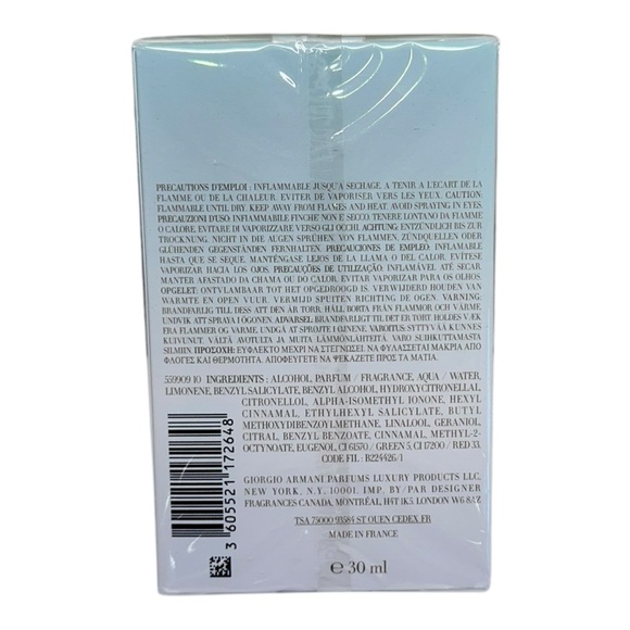 Giorgio Armani Acqua Di Gioia Eau De Parfum Spray for Women, 1 Fl Oz EDP - Picture 3 of 3